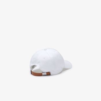 Lacoste Contrast Strap And Crocodile Cotton Cap Pánské - Čepice Bílé | CZ-NYOsqe